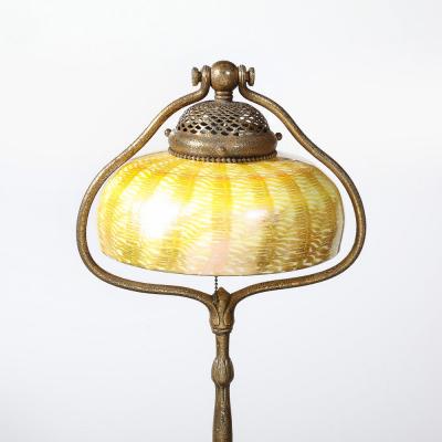 Tiffany Studios Documented Tiffany Studios 425 Bronze Dore Bell Floor Lamp W Favrile Shade