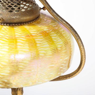 Tiffany Studios Documented Tiffany Studios 425 Bronze Dore Bell Floor Lamp W Favrile Shade