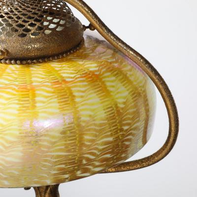 Tiffany Studios Documented Tiffany Studios 425 Bronze Dore Bell Floor Lamp W Favrile Shade