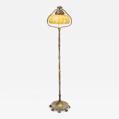 Tiffany Studios Documented Tiffany Studios 425 Bronze Dore Bell Floor Lamp W Favrile Shade