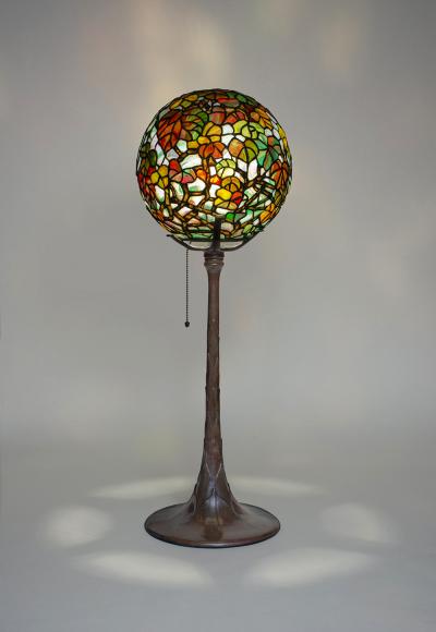 Tiffany Studios Extremely Rare Autumn Leaves Globe Lamp