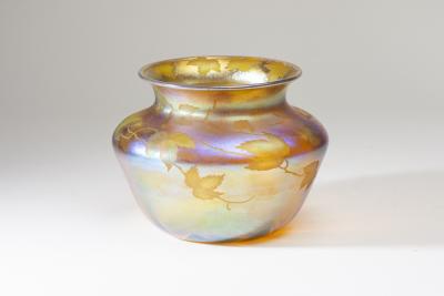 Tiffany Studios Gold Iridescent Tiffany Favrile Glass Vase with Intaglio Motif
