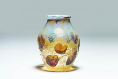 Tiffany Studios Intaglio Decorated Reactive Paperweight Vase