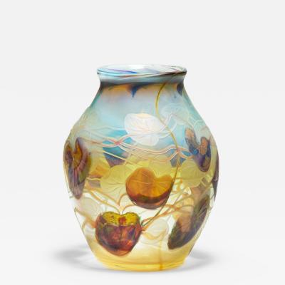 Tiffany Studios Intaglio Decorated Reactive Paperweight Vase
