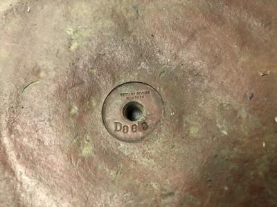 Tiffany Studios Pair Tiffany Studios bronze green favril glass Candlesticks