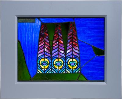 Tiffany Studios Rare Peacock Sample Panel