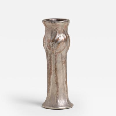 Tiffany Studios Rare Silvered Bronze Pottery Tulip Vase