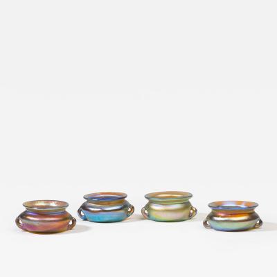Tiffany Studios Set of Four Iridescent Favrile Glass Salt Dishes