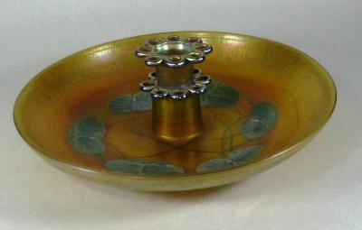 Tiffany Studios Tiffany Favrille Iridescent and Wheel Carved Frog circa 1900 1915