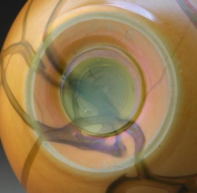 Tiffany Studios Tiffany Studios Decorated Lg Favrile Glass Vase Circa 1910