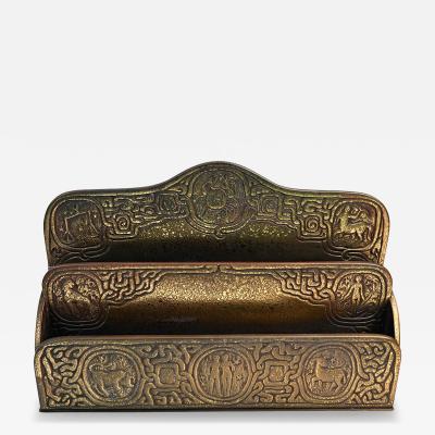 Tiffany Studios Tiffany Studios Gilt Bronze Zodiac Desk Letter Holder Antique Art Nouveau