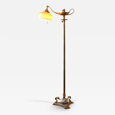 Tiffany Studios Tiffany Studios Gilt Bronze and Damascene Favrile Aladdin Floor Lamp
