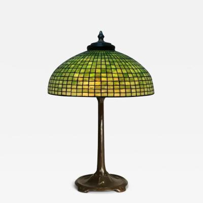 Tiffany Studios Tiffany Studios Large Green Geometric table Lamp