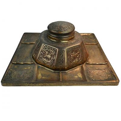 Tiffany Studios Tiffany Studios New York Large Zodiac Bronze Ink Well