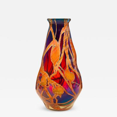 Tiffany Studios Tiffany Studios New York Leaf and Vine Reactive Paperweight Glass Vase