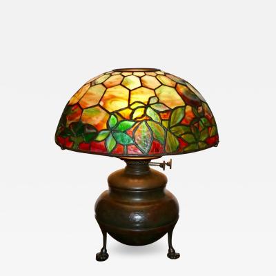 Tiffany Studios Tiffany Studios Woodbine Stained Glass Table Lamp