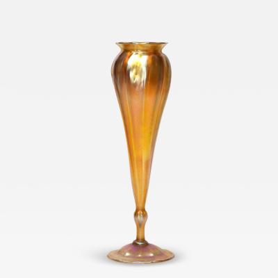 Tiffany Studios Tiffany gold Favrile glass floriform vase