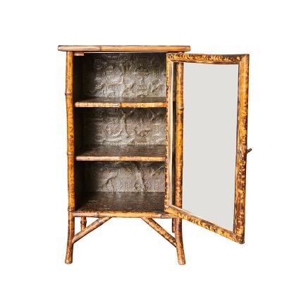 Tiger Bamboo Cabinet with Glass Door