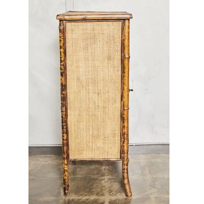 Tiger Bamboo Cabinet with Glass Door