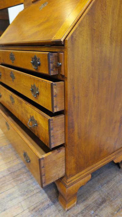 Tiger Maple Secretary Chippendale Style Kurt Richenburg