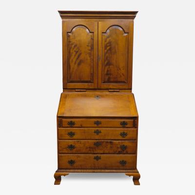Tiger Maple Secretary Chippendale Style Kurt Richenburg
