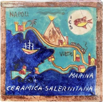 Tile of a Map of Naples 