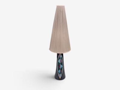 Tilgmans Keramik Large Table Lamp Dark Blue Ceramic Sweden 1958