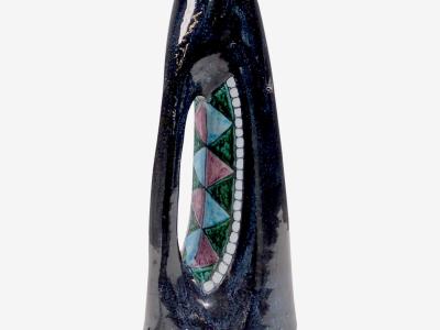 Tilgmans Keramik Large Table Lamp Dark Blue Ceramic Sweden 1958