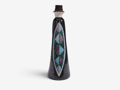 Tilgmans Keramik Large Table Lamp Dark Blue Ceramic Sweden 1958