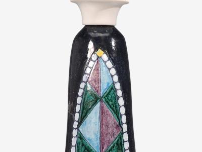 Tilgmans Keramik Large Table Lamp Dark Blue Ceramic Sweden 1958