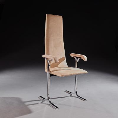 Tim Bates Set of Eight Mid Century High Back Lisse Dining Chairs Designed by Tim Bates