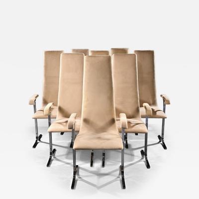 Tim Bates Set of Eight Mid Century High Back Lisse Dining Chairs Designed by Tim Bates