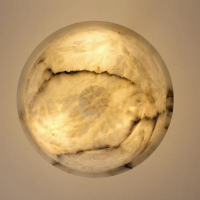 Timeless Art Deco white Black Alabaster Pendant Early 20th Century