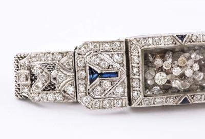 Timeless Flexible Art Deco Bracelet with Floating Diamonds