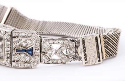 Timeless Flexible Art Deco Bracelet with Floating Diamonds