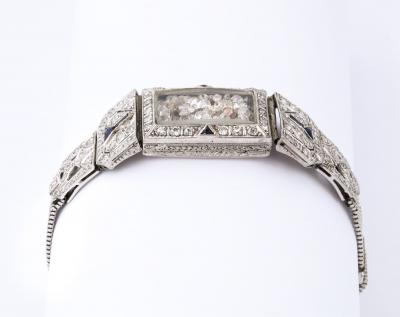 Timeless Flexible Art Deco Bracelet with Floating Diamonds