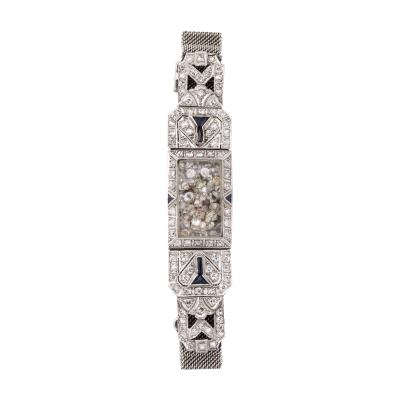 Timeless Flexible Art Deco Bracelet with Floating Diamonds