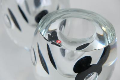 Timo Sarpaneva Pair Of Timo Sarpaneva Claritas Vases in Black Clear Glass Iittala 1980s