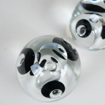 Timo Sarpaneva Pair Of Timo Sarpaneva Claritas Vases in Black Clear Glass Iittala 1980s