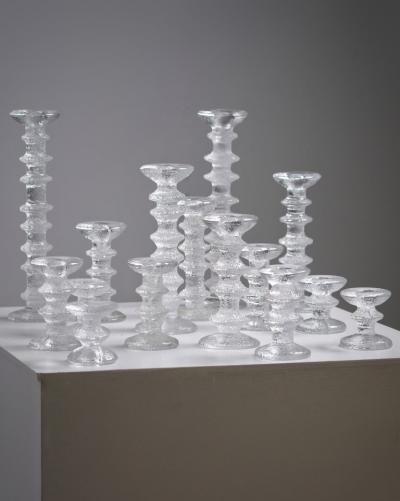 Timo Sarpaneva Set of Fifteen Festivo Glass Candle Holders by Timo Sarpaneva for Iittala 1960s