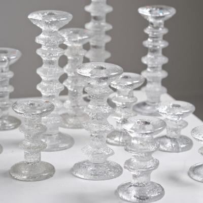 Timo Sarpaneva Set of Fifteen Festivo Glass Candle Holders by Timo Sarpaneva for Iittala 1960s