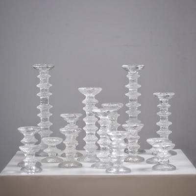 Timo Sarpaneva Set of Fifteen Festivo Glass Candle Holders by Timo Sarpaneva for Iittala 1960s