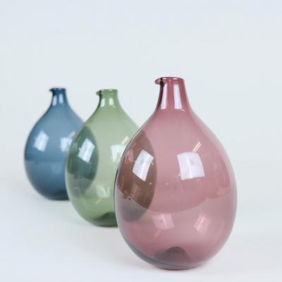 Timo Sarpaneva Set of Three Blue Green and Violet Bird bottles Timo Sarpaneva Iittala 1950s