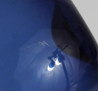 Timo Sarpaneva Signed Blue Timo Sarpaneva Pullo Bird Bottle Glass Vase Iittala Finland 1950s