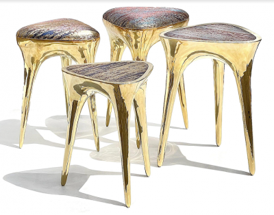 Timothy Schreiber Nishijin Occasional Table Stool by Timothy Schreiber