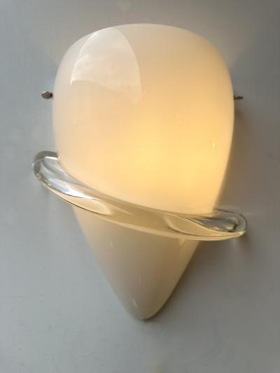 Tina Aufiero Pair of Sconces Swan Murano Glass by Tina Aufiero for Venini Italy 1990s