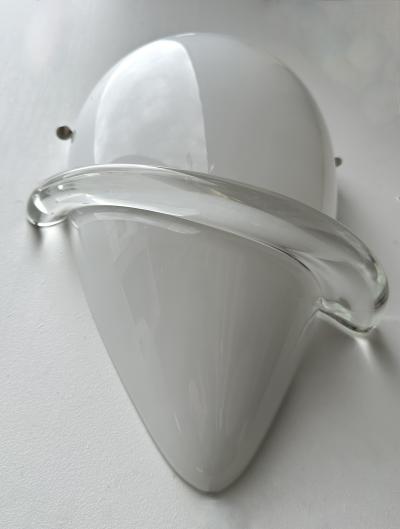 Tina Aufiero Pair of Sconces Swan Murano Glass by Tina Aufiero for Venini Italy 1990s