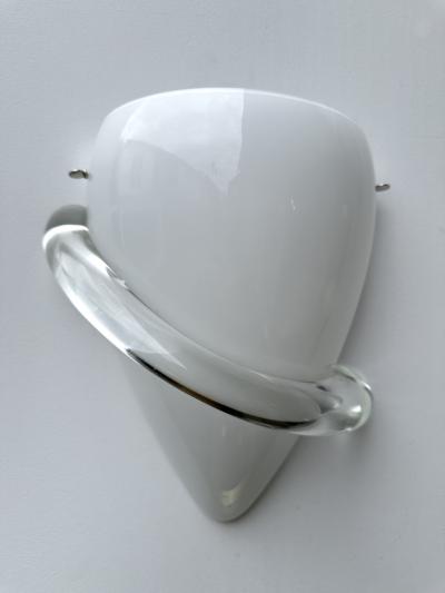 Tina Aufiero Pair of Sconces Swan Murano Glass by Tina Aufiero for Venini Italy 1990s