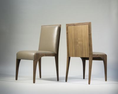 Tinatin Kilaberidze Dining Chairs or Side Chairs in Walnut by Tinatin Kilaberidze