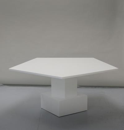 Tinatin Kilaberidze Dining Table in Whlte Lacquer by Tinatin Kilaberidze